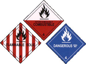 FLAMMABLE SOLID, SPONTANEOUSLY COMBUSTIBLE, DWW CLASS 4